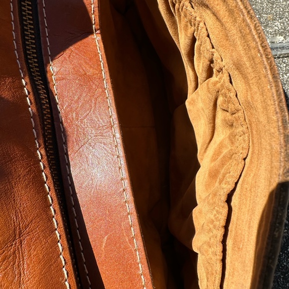 Patricia Nash Brown Smooth London Leather Saddle Crossbody Bag - Picture 8 of 10